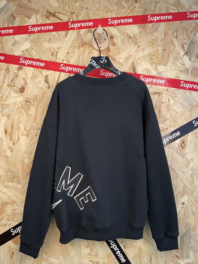 SUPREME スーパー + NIKE ナイキ + スウェットシャツ + 刺繍 + 加厚 + 黒色 - 画像 2