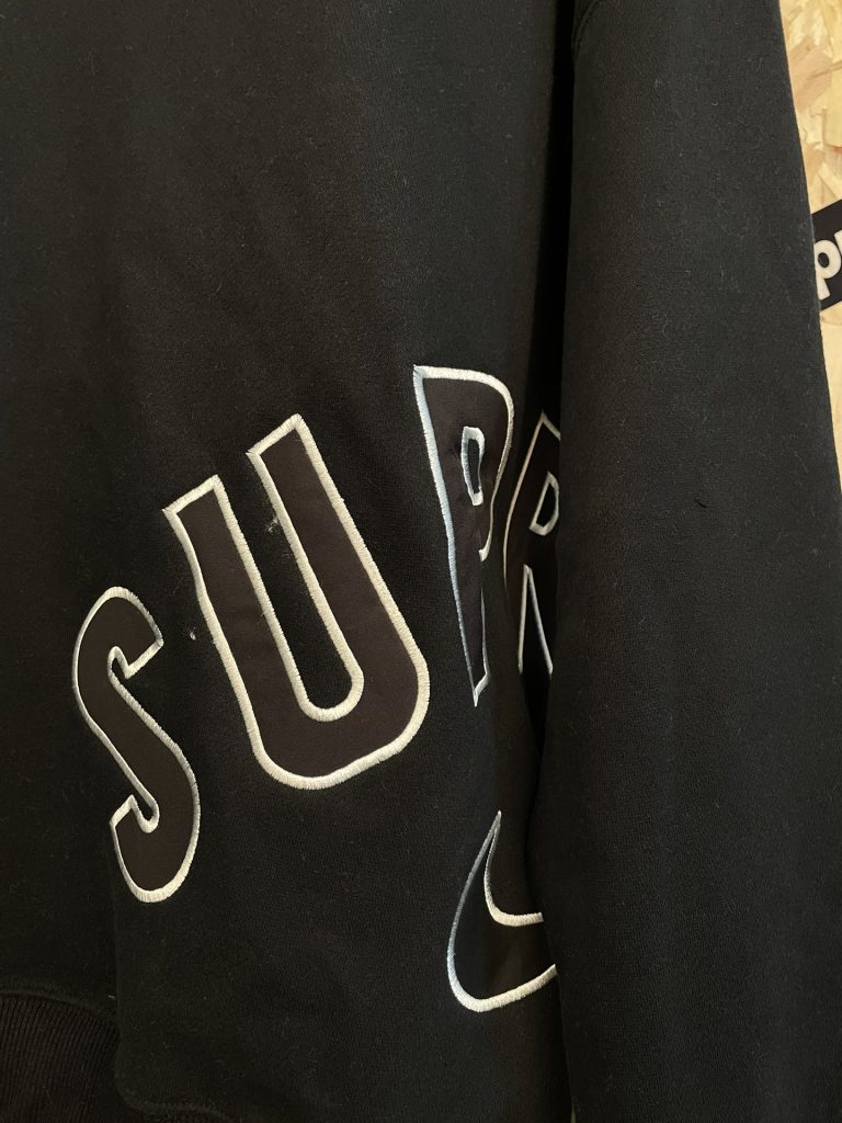 SUPREME スーパー + NIKE ナイキ + スウェットシャツ + 刺繍 + 加厚 + 黒色 - 画像 3