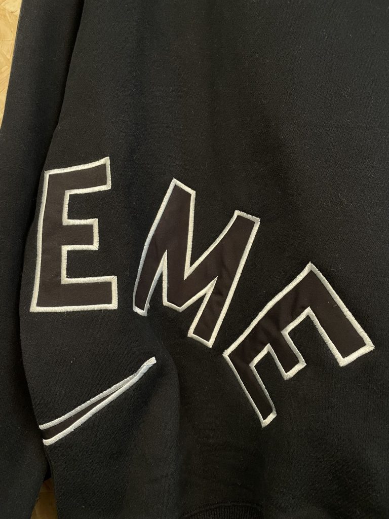 SUPREME スーパー + NIKE ナイキ + スウェットシャツ + 刺繍 + 加厚 + 黒色 - 画像 5