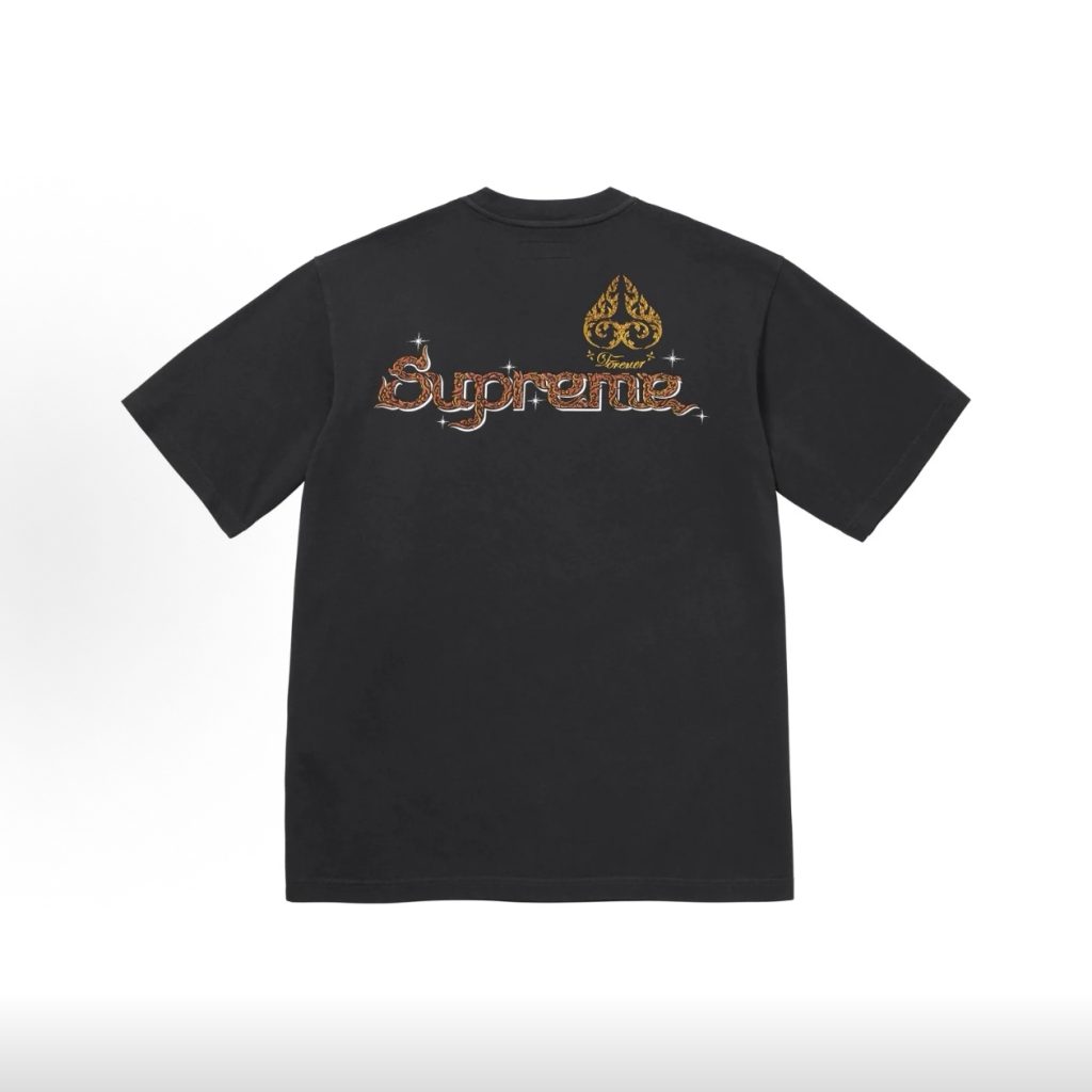 SUPREME スーパー ファインプリントTシャツ ポピー開花プリント ブラック ホワイト 全2色 - 画像 2
