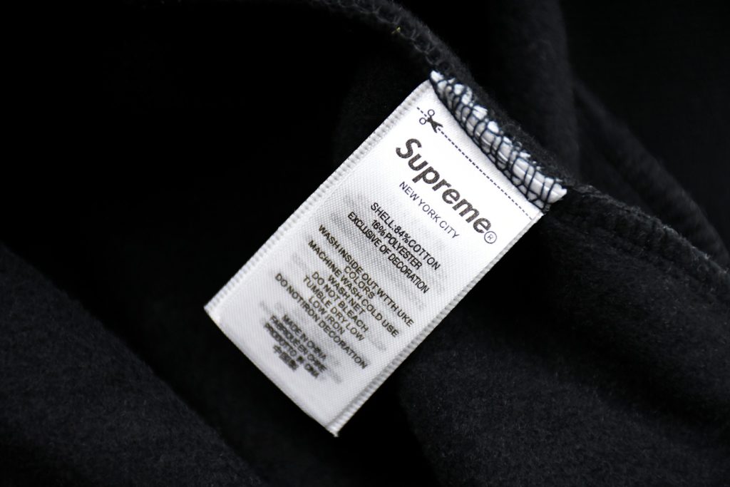 SUPREME スーパー + ロゴパネル フーディ 本革 ブラック 全7色 - 画像 7