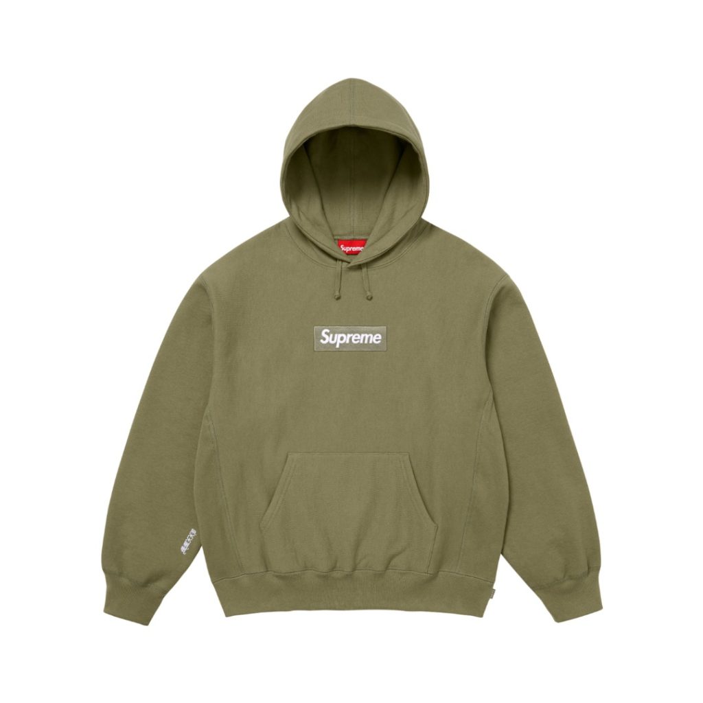 SUPREME スーパー + ロゴパネル フーディ 本革 ブラック 全7色 - 画像 8