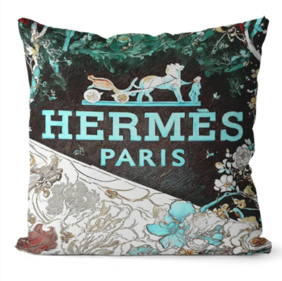 HERMES　エルメス　クッションカバー　アーティスティッククッション　おしゃれクッションカバー　リネンベルベット　9種 - 画像 5