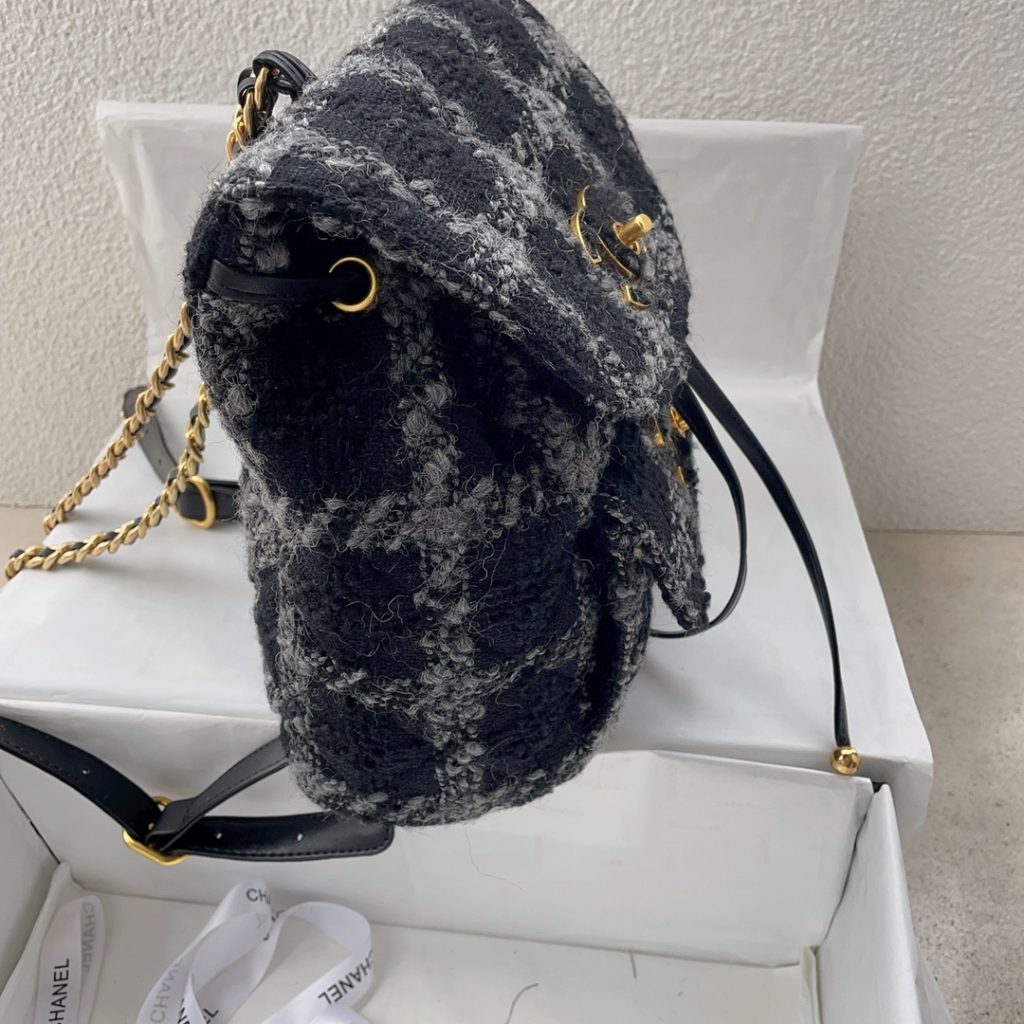 もこもこ愛らしい CHANELツイードリュック シャネル レディースバッグ バックパック ブラック ピンク 2色 - 画像 6