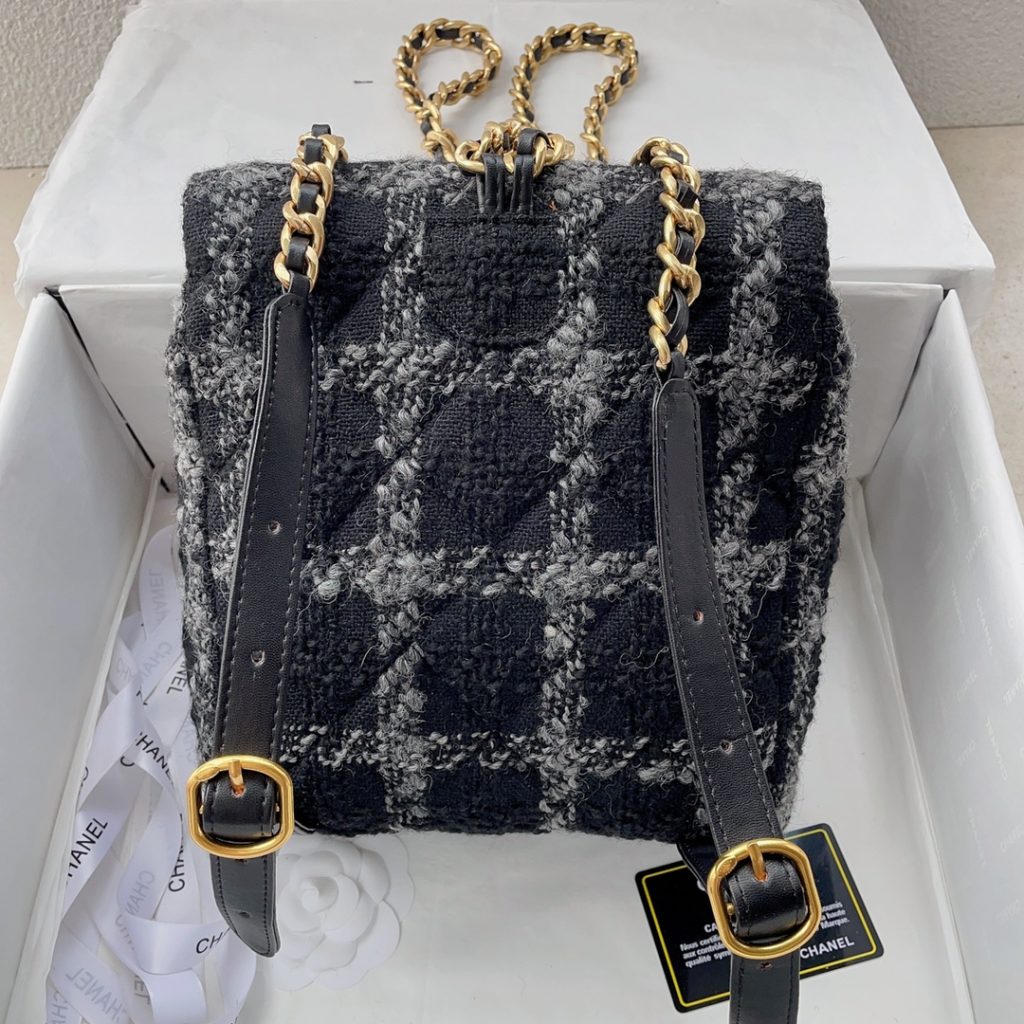 もこもこ愛らしい CHANELツイードリュック シャネル レディースバッグ バックパック ブラック ピンク 2色 - 画像 5