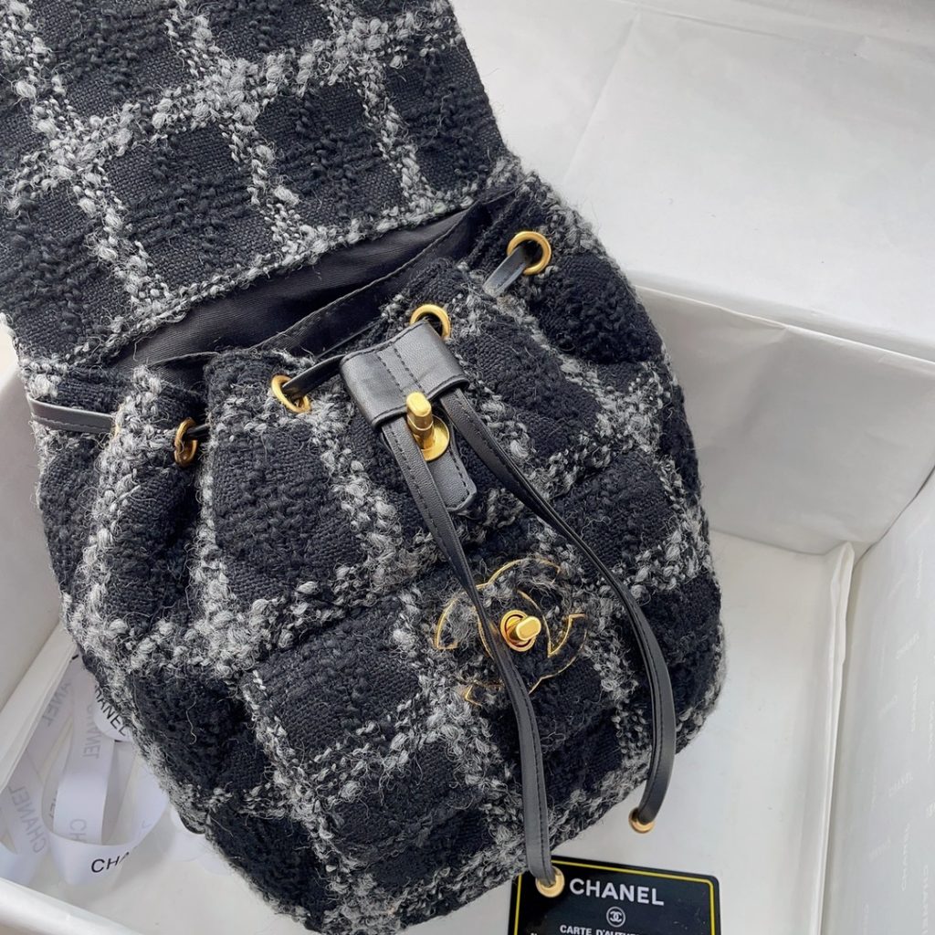 もこもこ愛らしい CHANELツイードリュック シャネル レディースバッグ バックパック ブラック ピンク 2色 - 画像 7