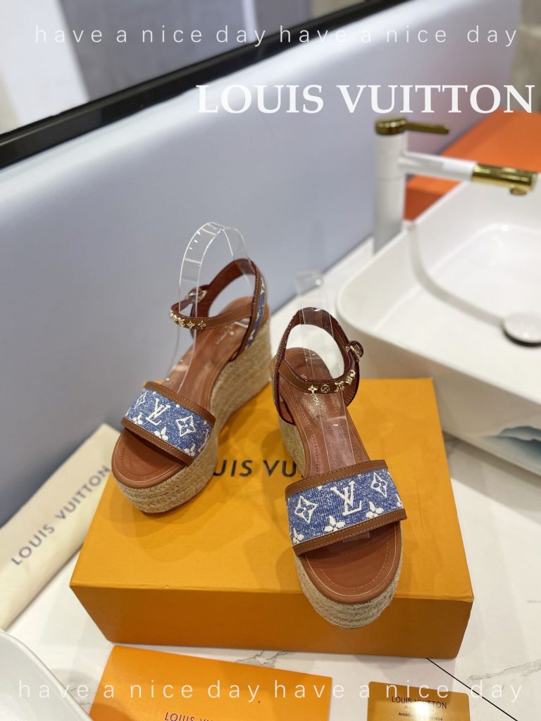 LouisVuitton ルイヴィトン レディース ウェッジソールサンダル 厚底サンダル スリッパ モノグラム 4色 - 画像 6