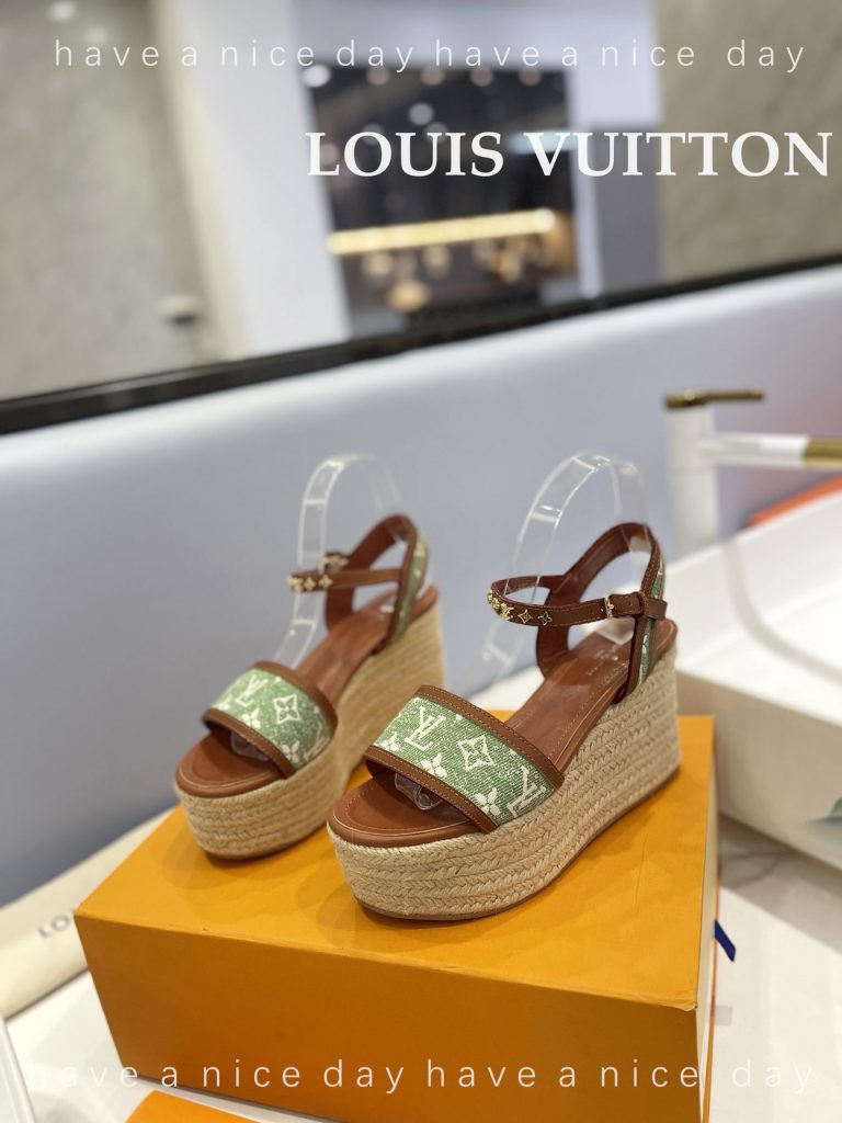 LouisVuitton ルイヴィトン レディース ウェッジソールサンダル 厚底サンダル スリッパ モノグラム 4色 - 画像 2