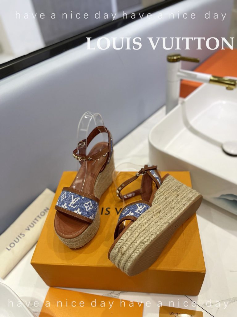 LouisVuitton ルイヴィトン レディース ウェッジソールサンダル 厚底サンダル スリッパ モノグラム 4色 - 画像 7