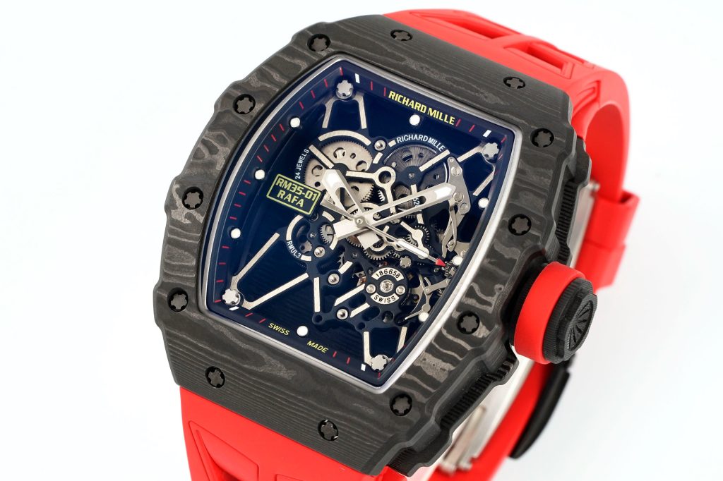RICHARD MILLE リチャードミラー 腕時計 メンズ 自動巻き 本革 ブラック レッド - 画像 3