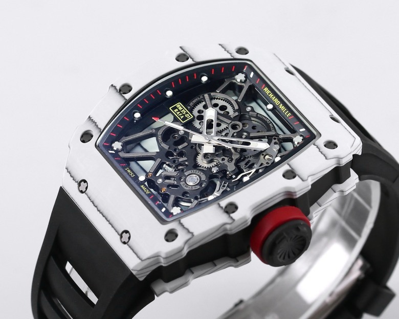 RICHARD MILLE リチャードミラー 腕時計 メンズ オートマチック 透明ケース ブラック レッド - 画像 3