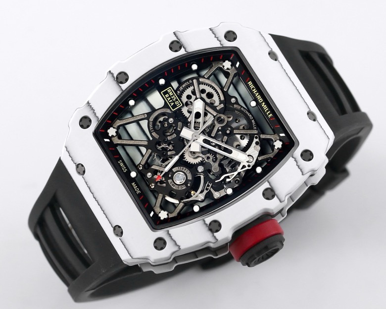 RICHARD MILLE リチャードミラー 腕時計 メンズ オートマチック 透明ケース ブラック レッド - 画像 4