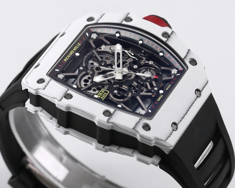 RICHARD MILLE リチャードミラー 腕時計 メンズ オートマチック 透明ケース ブラック レッド - 画像 5
