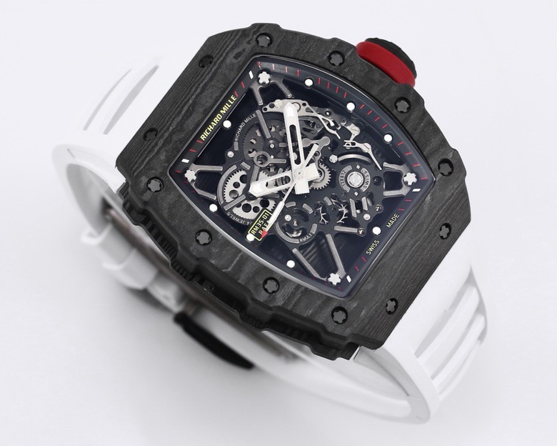 RICHARD MILLE リチャードミラー 腕時計 メンズ 自動巻き 機械式 炭素繊維 ブラック ホワイト - 画像 2