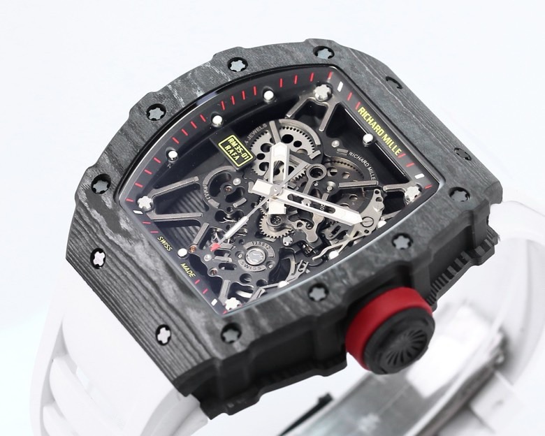 RICHARD MILLE リチャードミラー 腕時計 メンズ 自動巻き 機械式 炭素繊維 ブラック ホワイト - 画像 4