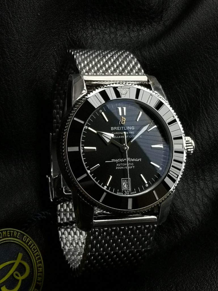BREITLING ブライトリング スーパーオーシャン 腕時計 メンズ 自動巻き 機械式 メッシュベルト ブラック - 画像 2