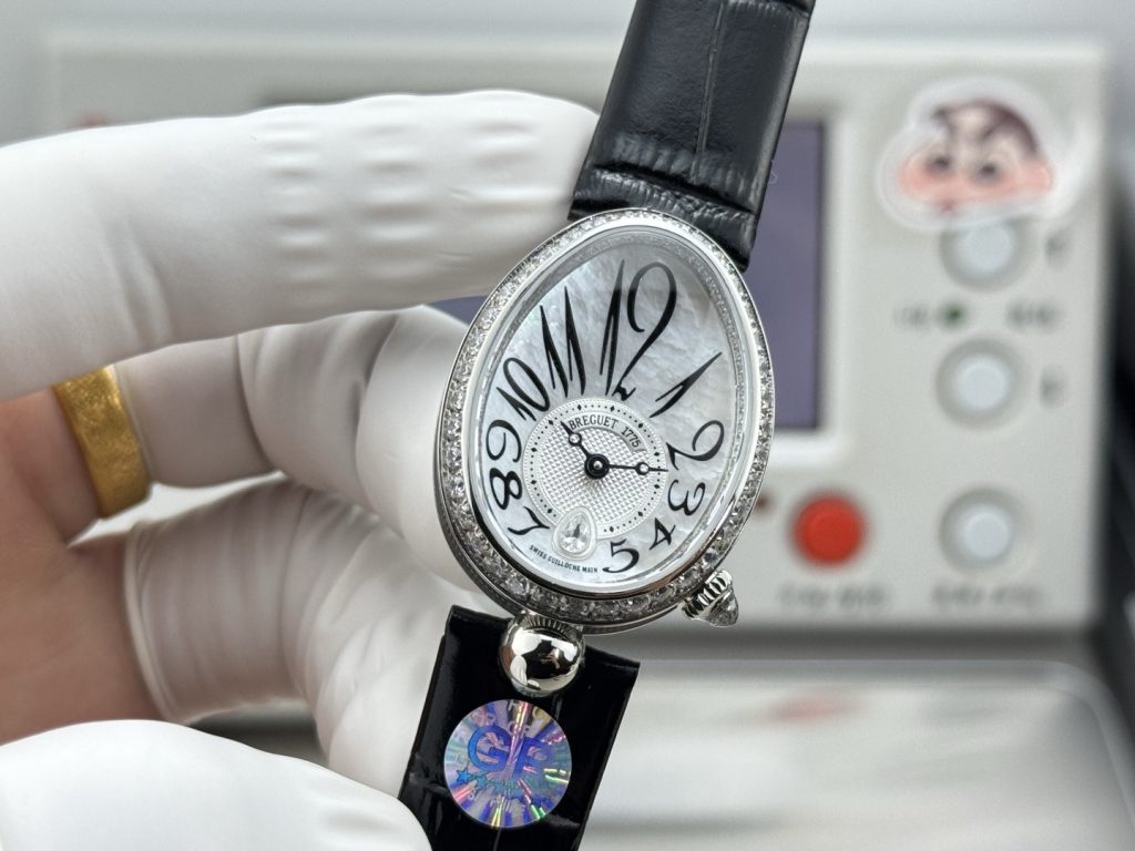 BREGUET ブレゲ フラットシューズ レディース 腕時計 本革 マザーオブパール ダイヤモンド ブラック - 画像 3