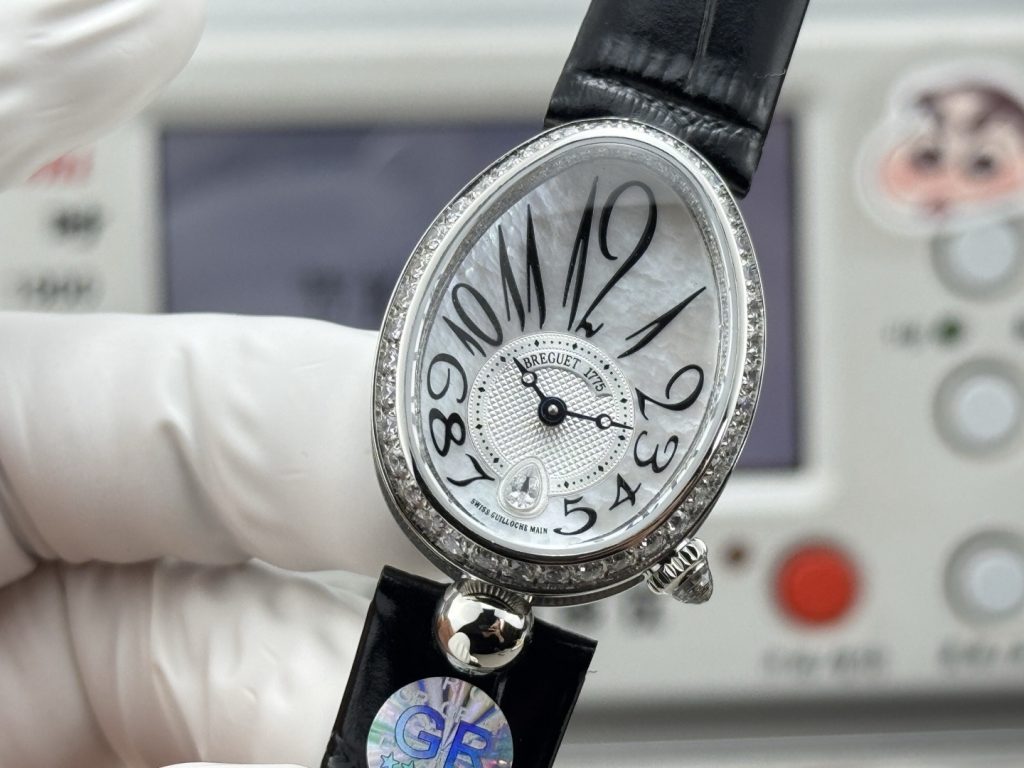 BREGUET ブレゲ フラットシューズ レディース 腕時計 本革 マザーオブパール ダイヤモンド ブラック - 画像 5