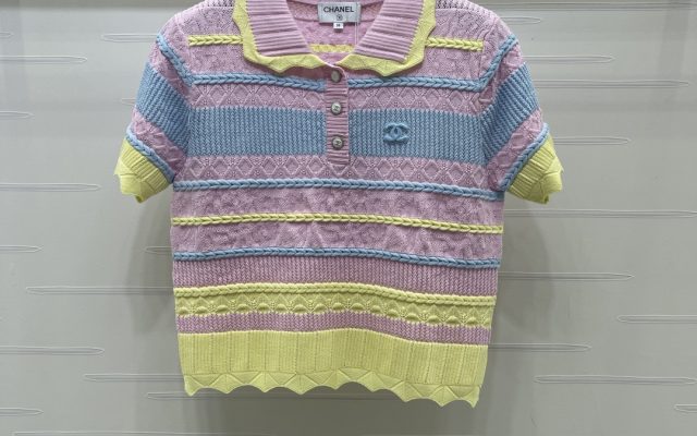 CHANEL シャネル ニット Tシャツ メンズ ポロシャツ ブランド オーバーサイズ 着心地 ピンク ライトブルー ライトイエロー