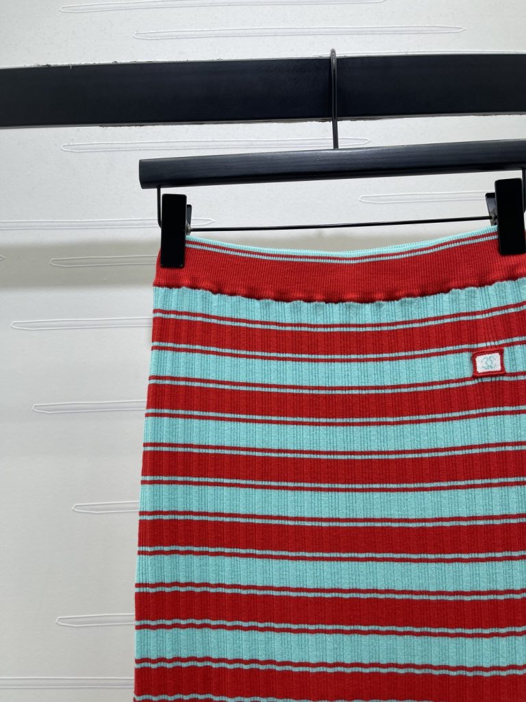 CHANE チャン カシミア混紡 ニット スカート レディース 通勤 レイヤード レッド/ブルー 全2色 - 画像 3