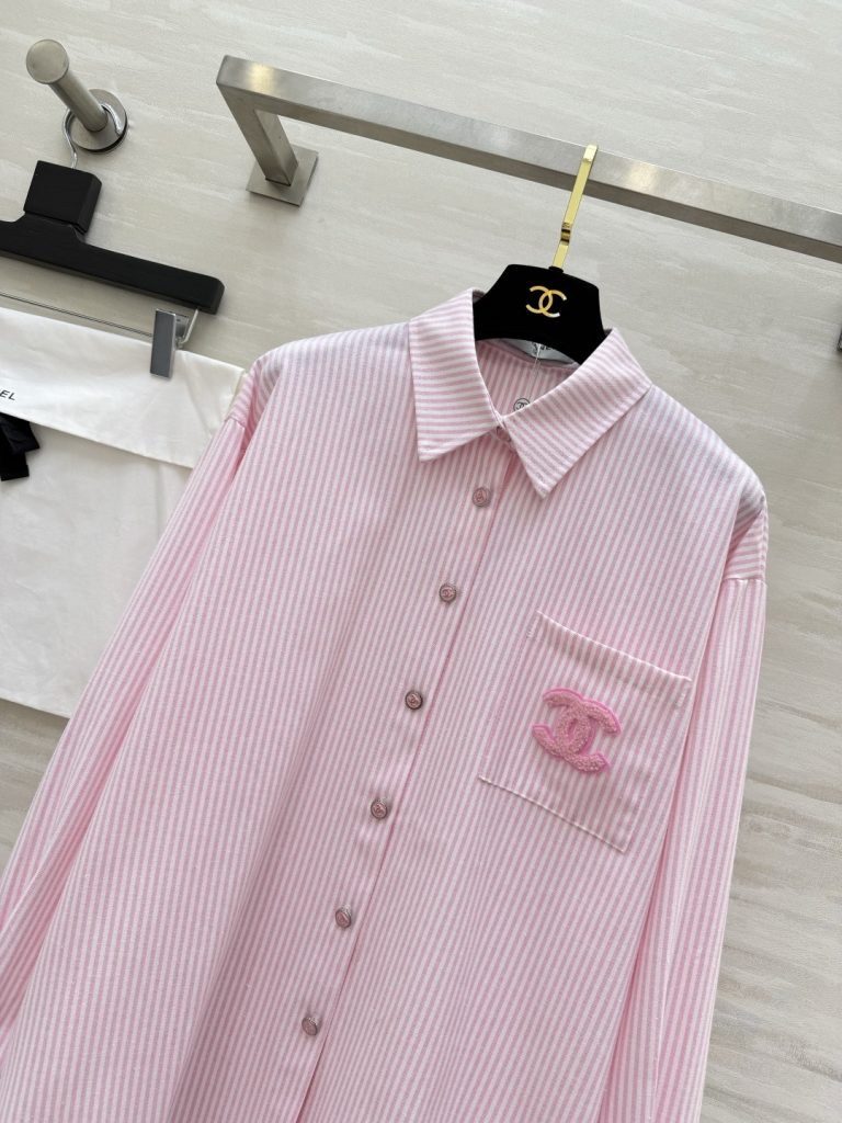 CHANEL シャネル レディース ファッションシャツ ピンクストライプ ブラウス ピンク - 画像 2