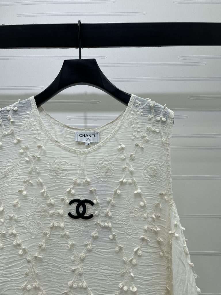 CHANEL シャネル ニット レディース シルエット 菱格模様 ロング丈 ホワイト - 画像 2
