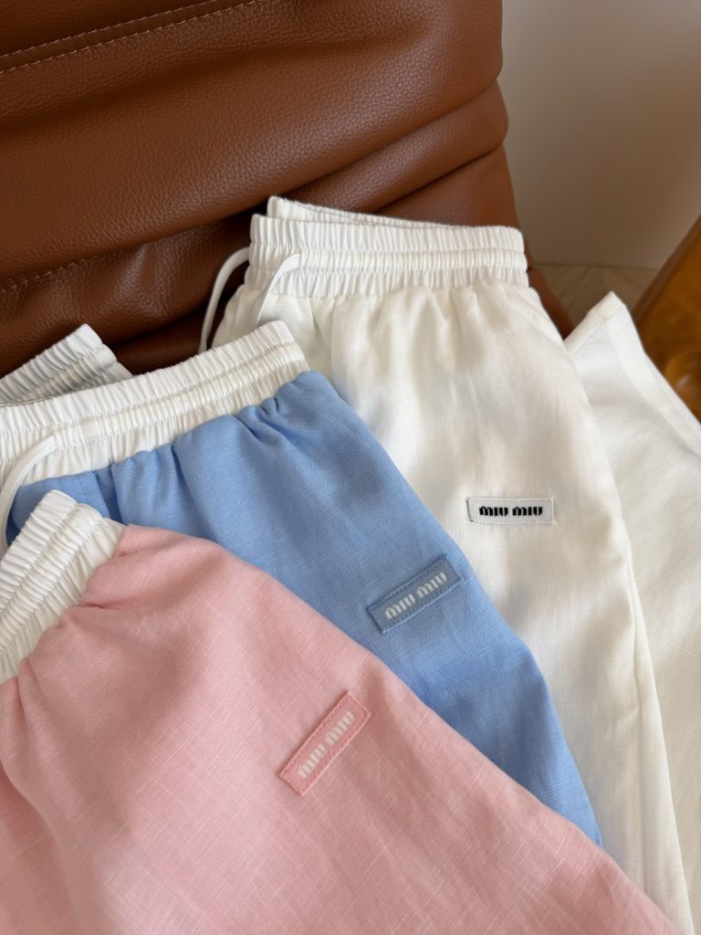 MIU MIU ミウミウ パンツ レディース 夏 リネン ロング丈 デザイン レギュラー シルエット 全3色 - 画像 2