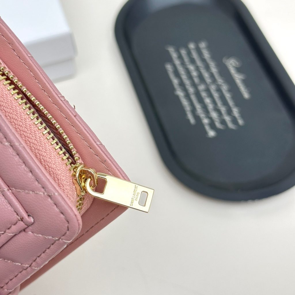 YSL イエスサンローラン 財布 ファスナー式 ポーチ カードケース ピンク - 画像 7