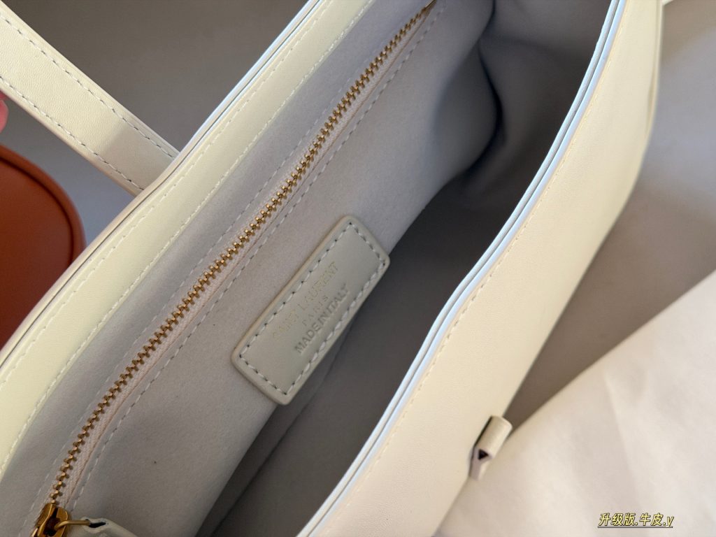 SAINT LAURENT サンローラン 腋下バッグ ブランドロゴ 本革 24×16×6cm 白・オレンジ・黒・ピンク - 画像 7