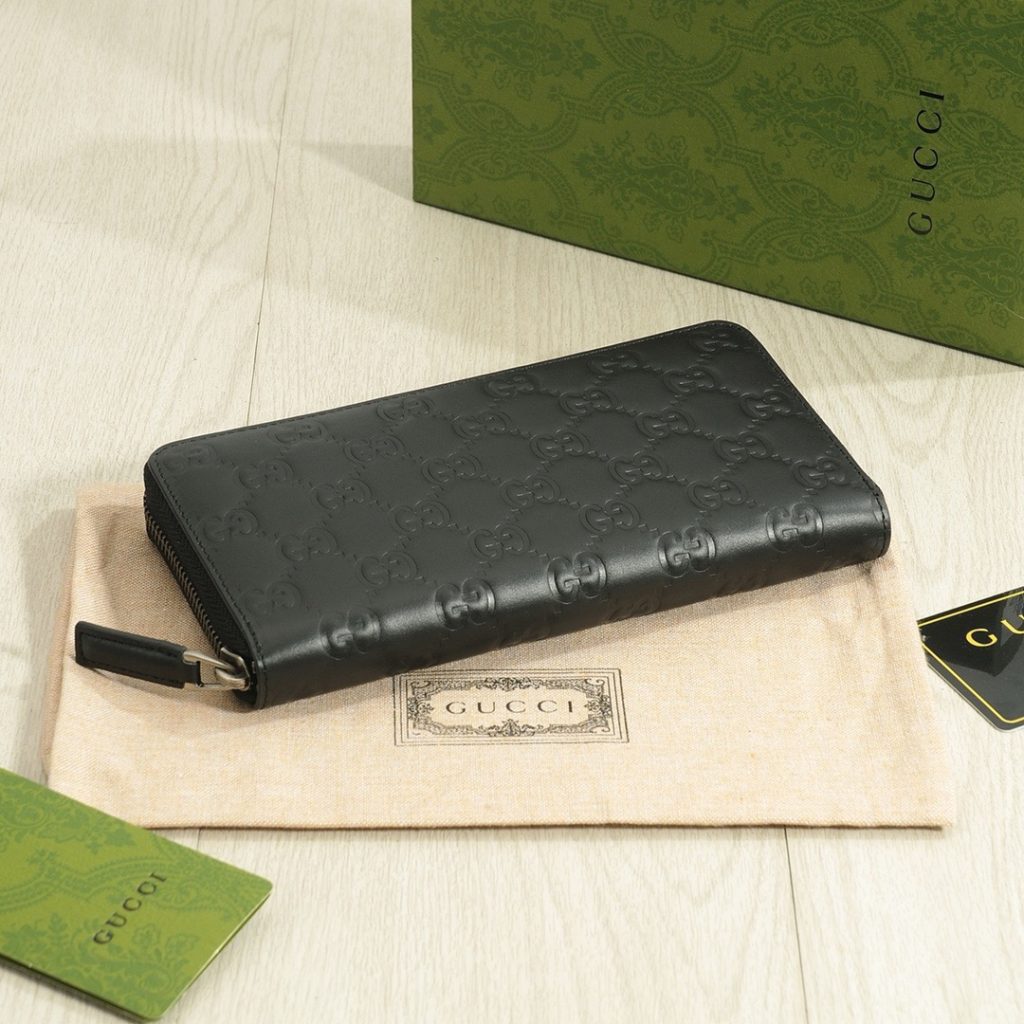 GUCCI グッチ ロングジップ長財布 本革仕様 黒 20x10cm - 画像 4