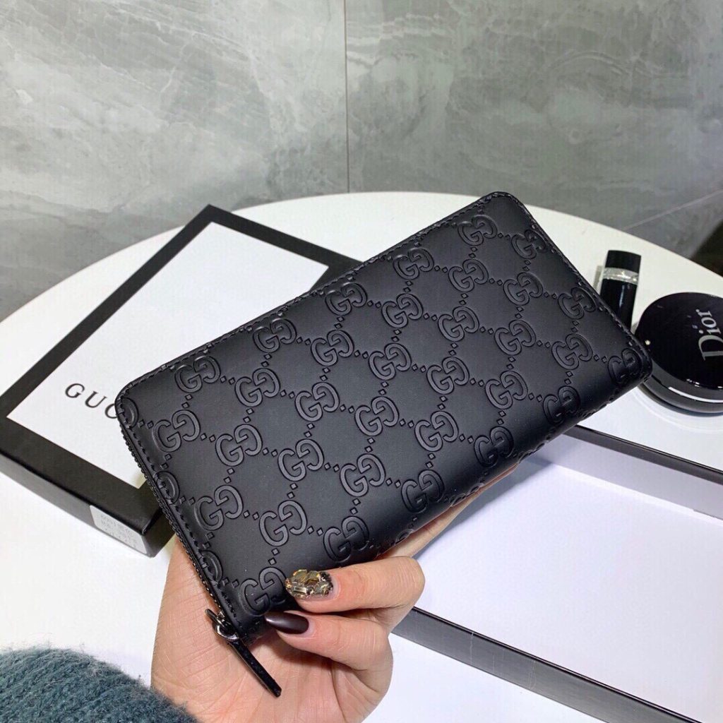 GUCCI グッチ 長財布 ブラック 本革仕様 磨砂牛革 ファスナー式 - 画像 3