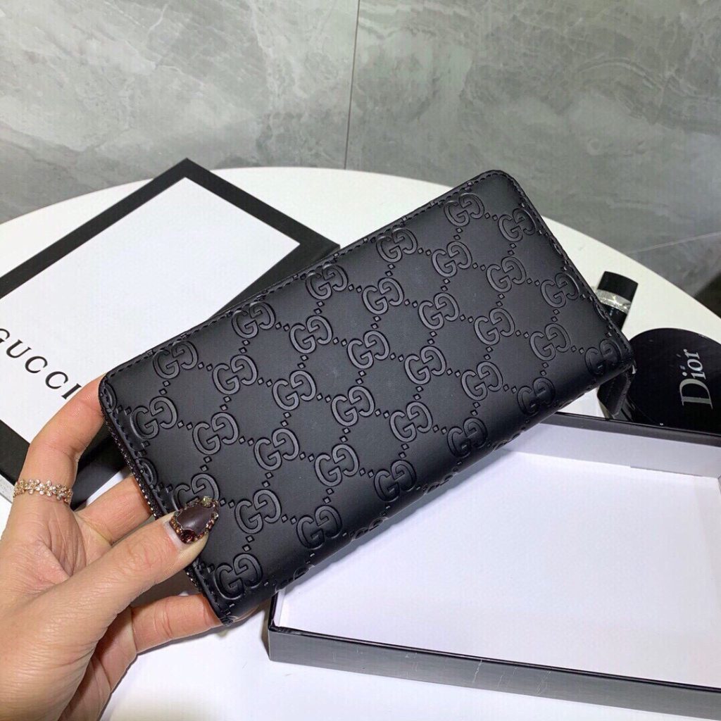 GUCCI グッチ 長財布 ブラック 本革仕様 磨砂牛革 ファスナー式 - 画像 4