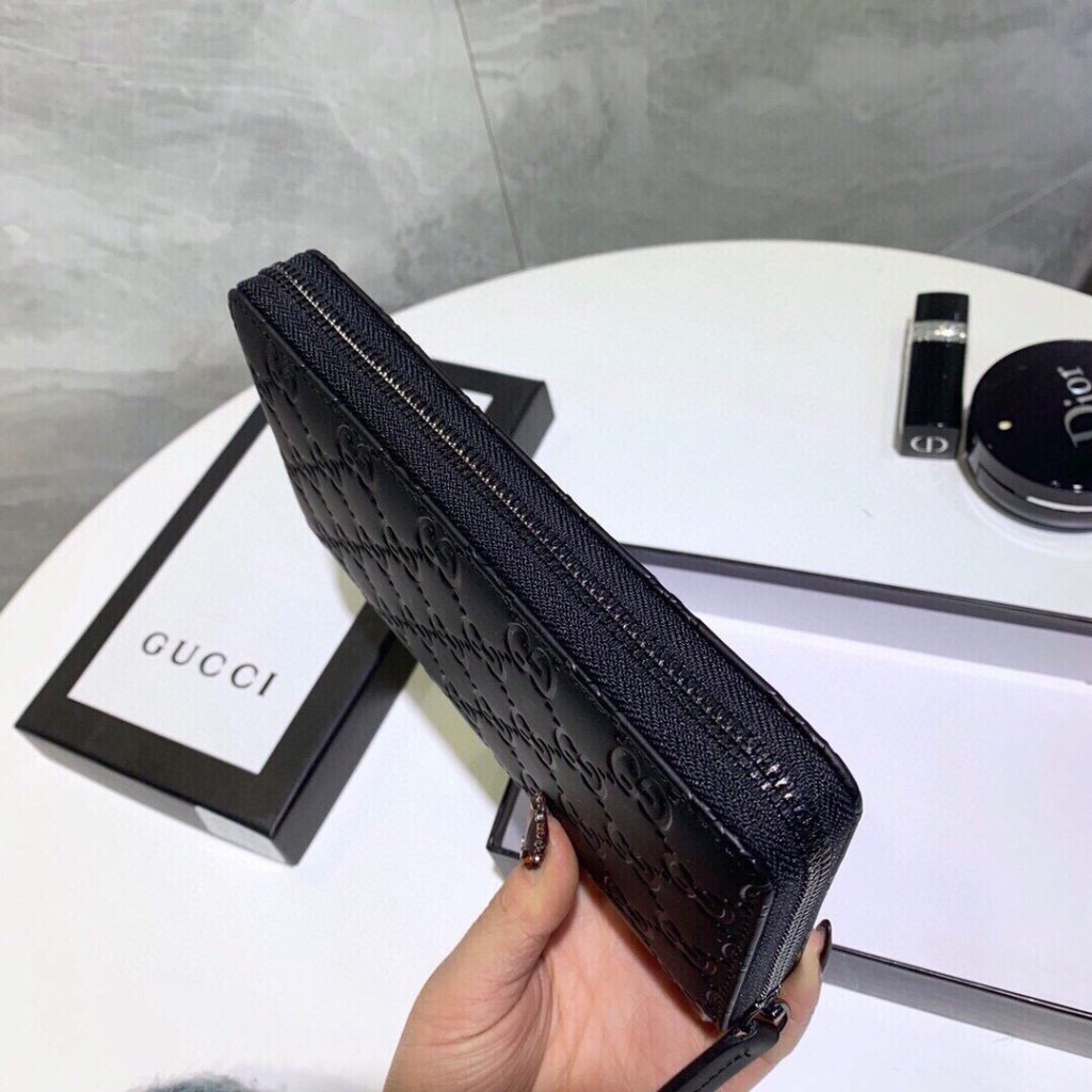 GUCCI グッチ 長財布 ブラック 本革仕様 磨砂牛革 ファスナー式 - 画像 6