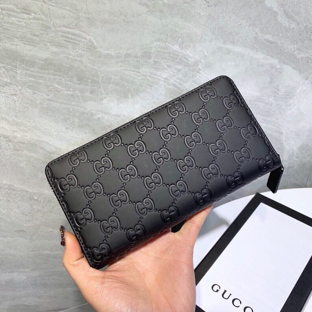 GUCCI グッチ 長財布 ブラック 本革仕様 磨砂牛革 ファスナー式 - 画像 8