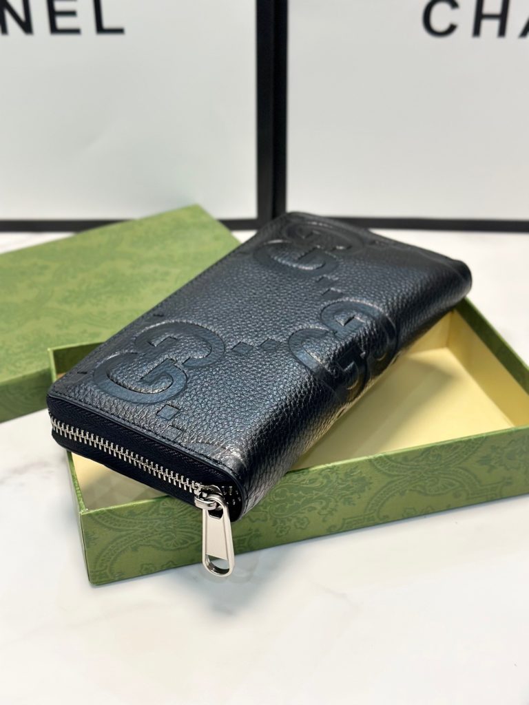 GUCCI グッチ 長財布 ファスナー 19x10 黒 - 画像 2