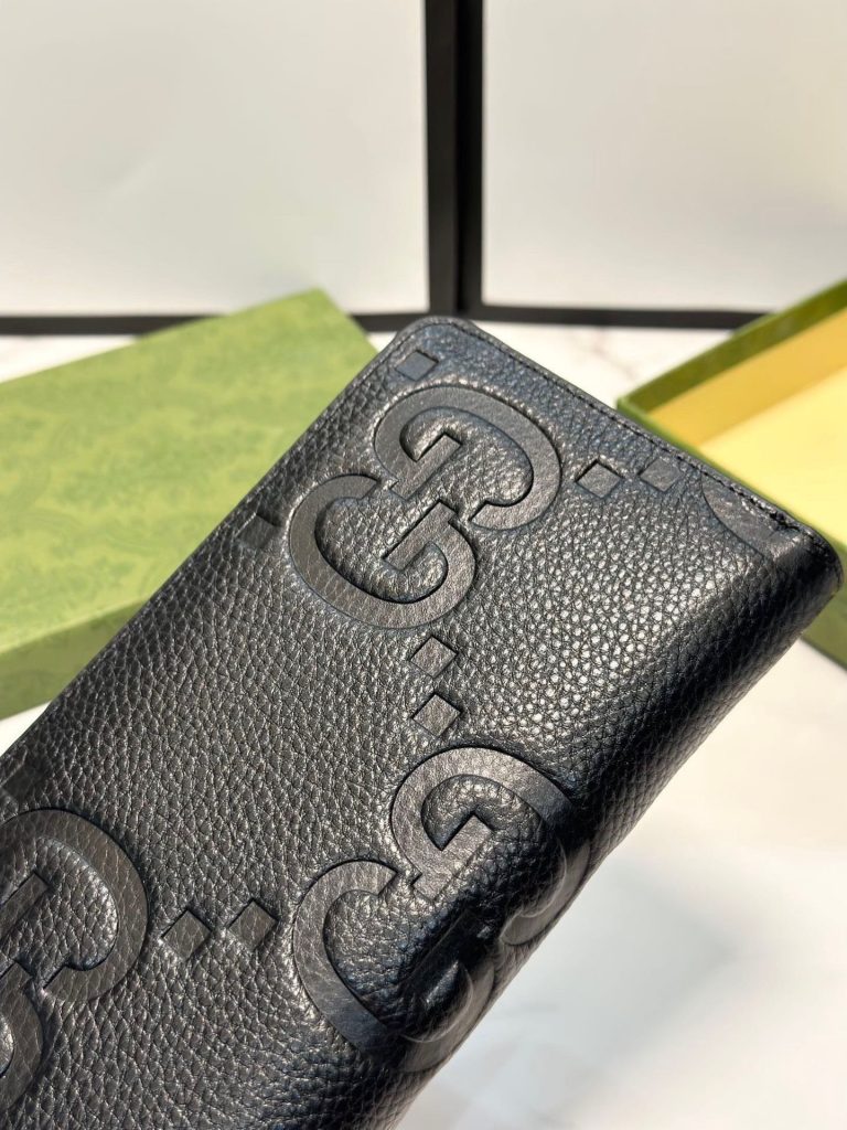 GUCCI グッチ 長財布 ファスナー 19x10 黒 - 画像 5