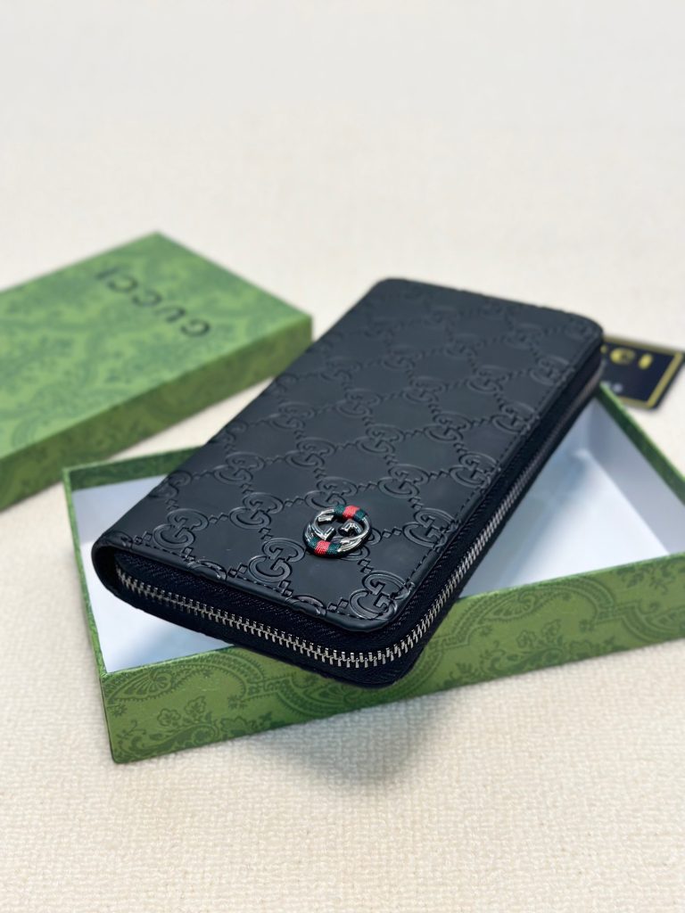 GUCCI グッチ コインケース ロングウォレット 黒 本革仕様 20x10cm - 画像 2