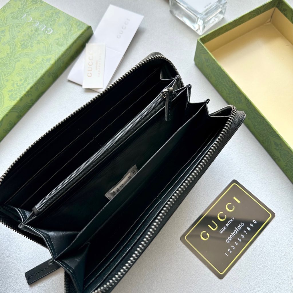 GUCCI グッチ 長財布 ロングウォレット 本革 ブラック - 画像 7