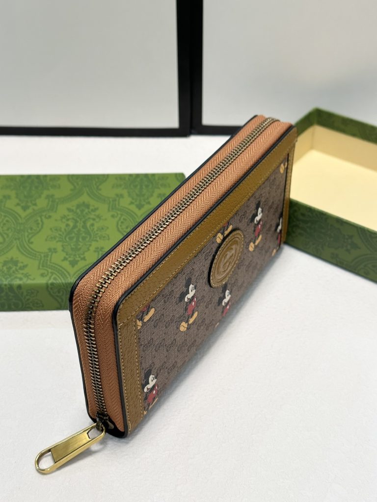 GUCCI グッチ ジップアラウンドウォレット ミッキーマウス 20x10 タン色 - 画像 8