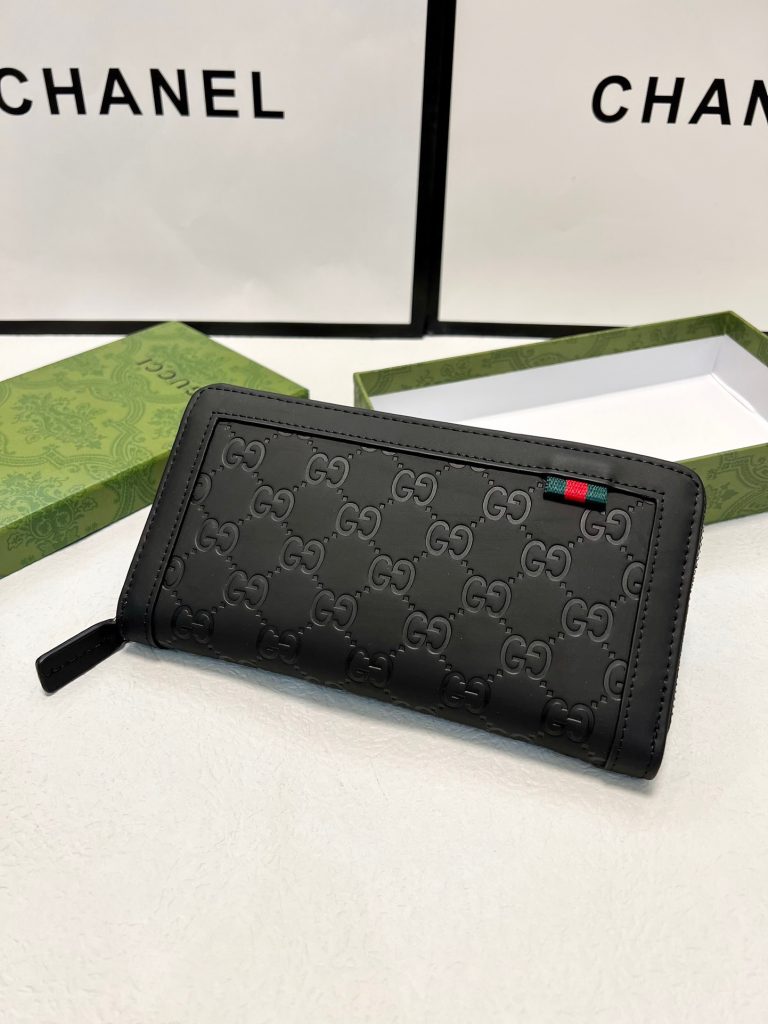 GUCCI グッチ ロングウォレット 長財布 黒 20x10 高級磨砂牛革 本革仕様 - 画像 4