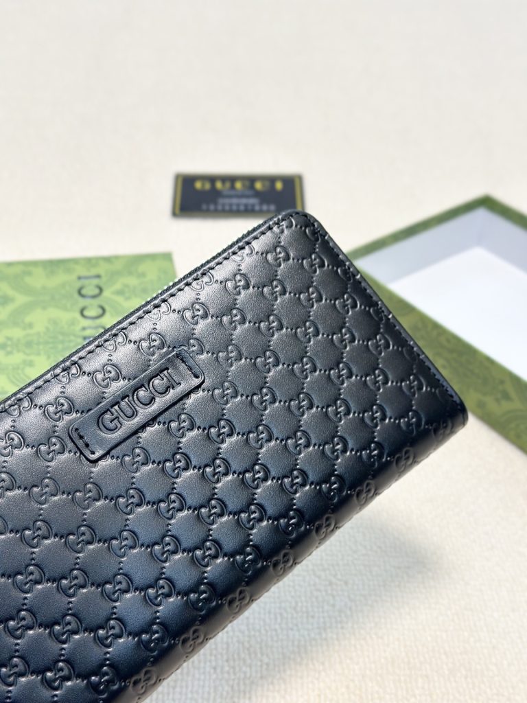 GUCCI グッチ 長財布 ロングジップ 押し込みロゴ ブラック - 画像 5