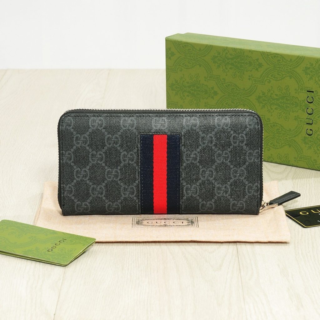 GUCCI グッチ ロングジップ長財布 ブラック 21x11cm ブランドデザイン - 画像 2