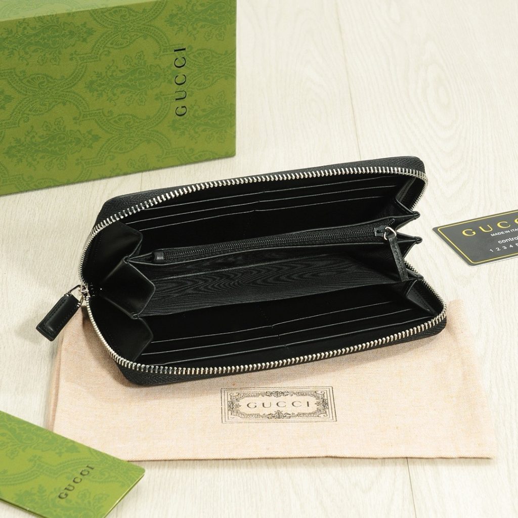 GUCCI グッチ グッチ ロングウォレット シングルジップ モノグラム ブラック - 画像 7