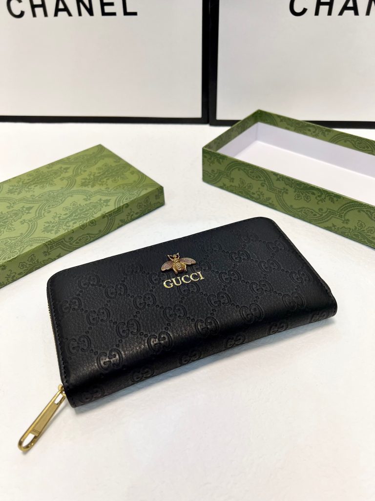 GUCCI グッチ 長財布 ロングウォレット 黒 本革仕様 メンズ - 画像 7