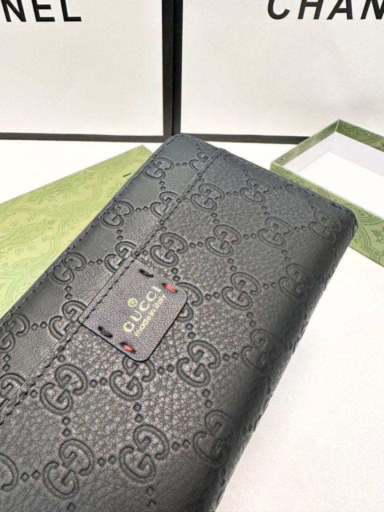 GUCCI グッチ 長財布 本革仕様 ズッパー開閉 21x11cm 黒 - 画像 5