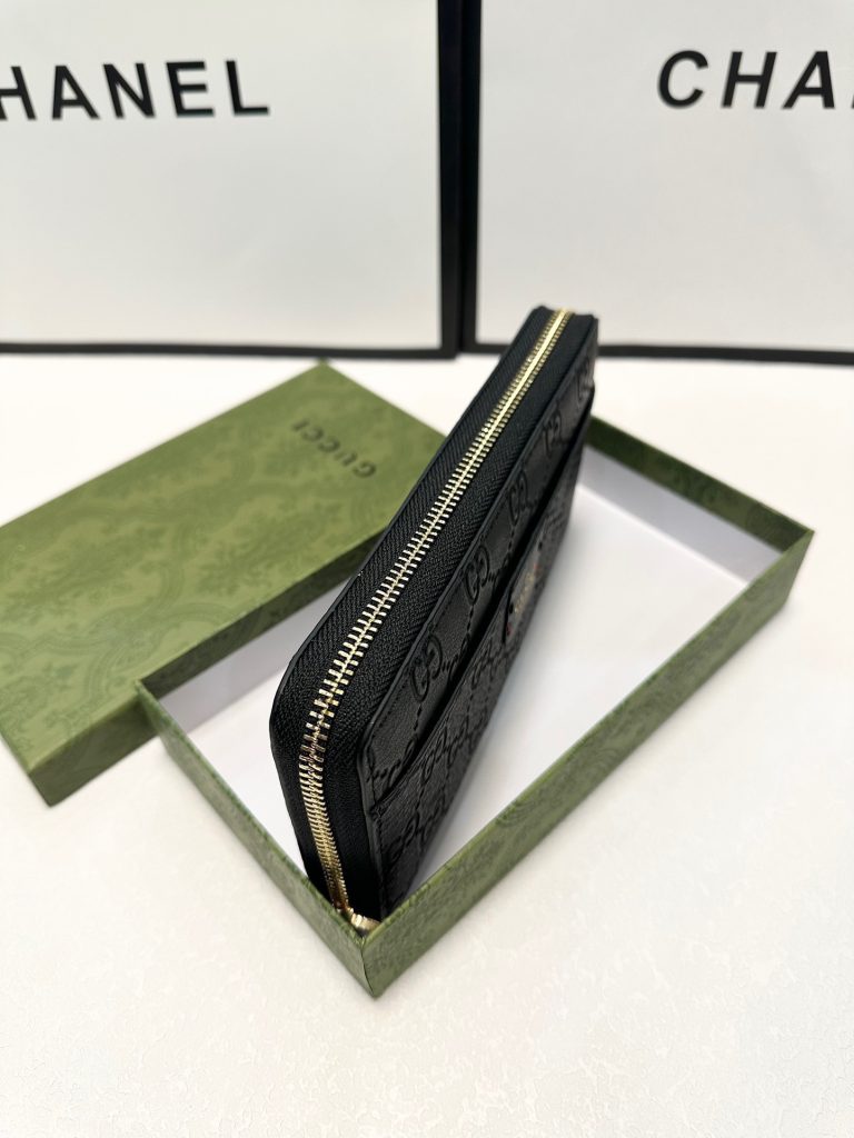 GUCCI グッチ 長財布 本革仕様 ズッパー開閉 21x11cm 黒 - 画像 6