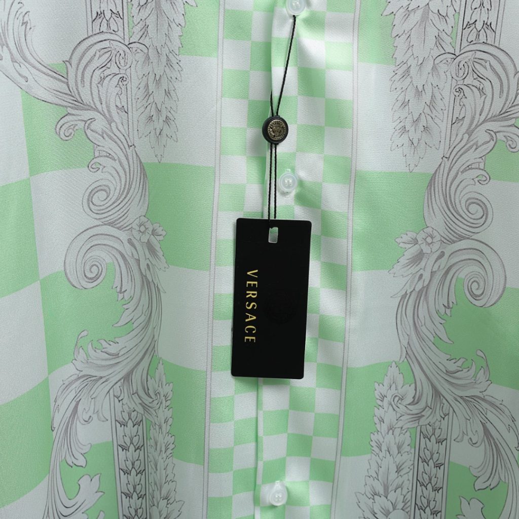 Versace/バーザーチ チェック柄 シャツパンツセット 薄手 軽量 シルエット - 画像 4