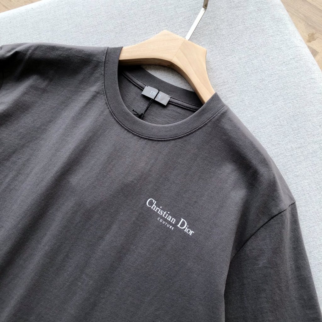Dior ディオール リングフラワー Tシャツ コピー メンズ レディース ロゴプリント グレー - 画像 3