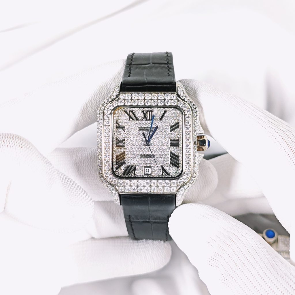CARTIER カルティエ サントス ドゥ カルティエ 時計 コピー メンズ ブラック ホワイト - 画像 2