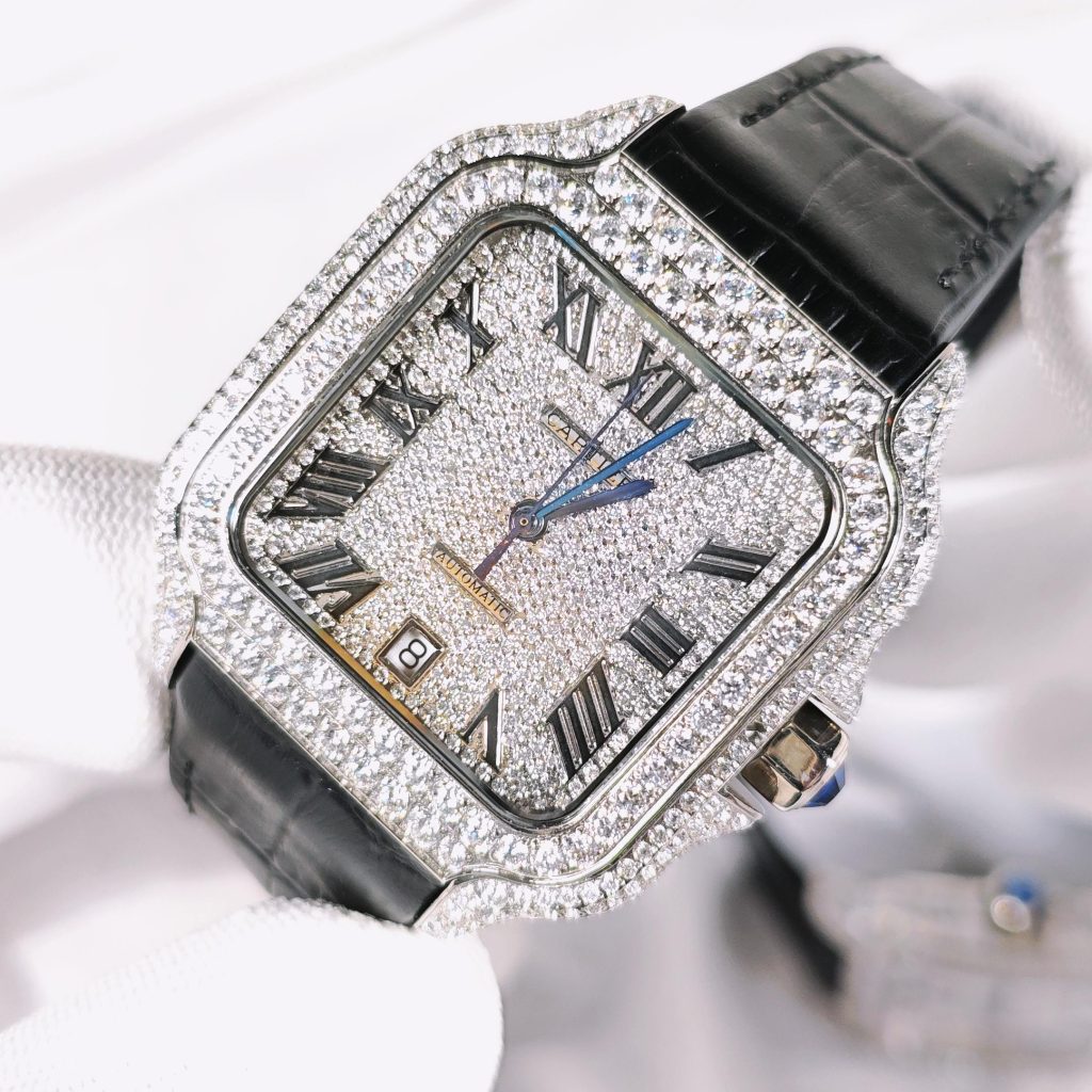 CARTIER カルティエ サントス ドゥ カルティエ 時計 コピー メンズ ブラック ホワイト - 画像 4